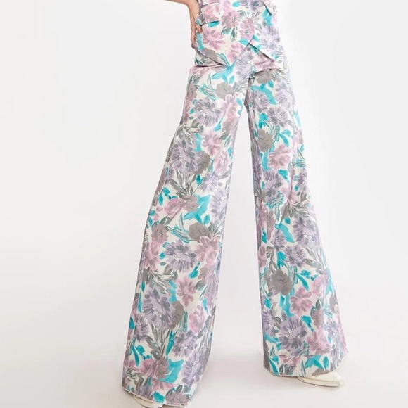 NWT FOR LOVE AND LEMONS TAMARA WIDE LEG PANTS - Picture 6 of 8